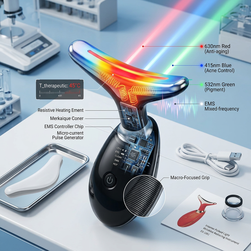 7-in-1 LED Light Therapy Face Massager - RestLab