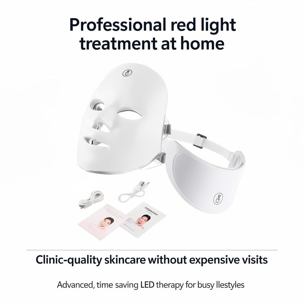 7 Colour LED Light Therapy Face & Neck Mask - RestLab